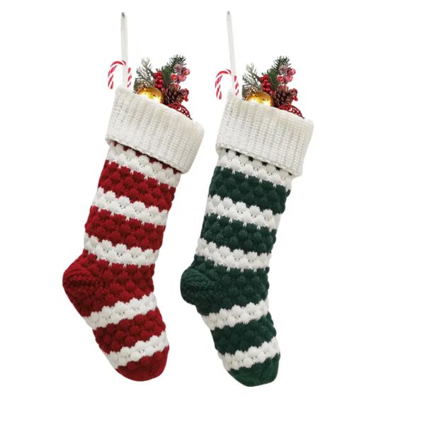 Christmas Knitted Stocking Gift Bags Knit Decorations Xmas Large Personalize Favor Soc I