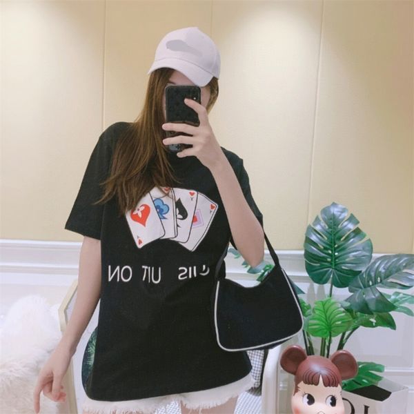 t shirts for women designer letter tshirt Cotton Round Neck Printing quick drying anti wrinkle men spring summer high loose trend heat press