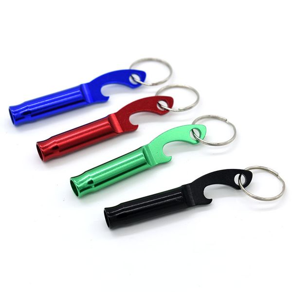 200pcs-lot mini pocket Aluminum Keychain Keyring Whistle portable beer bottle can opener promotion gift custom