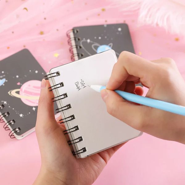 Cartoon Planet A7 Mini Coil Notebook Portable Pocket Notepad Diary Planner Agenda Memo Office School Stationery Supply 250116