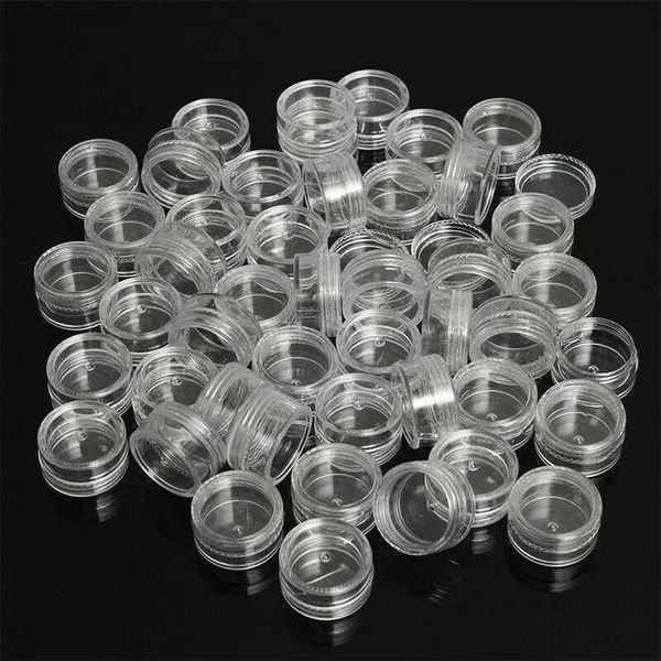 50Pcs 2G 3G 5G 10G 15G 20G Portable Plastic Empty Clear Cream Jar Mini Cosmetic Bottles Transparent Pot For Nail Polish Skincare