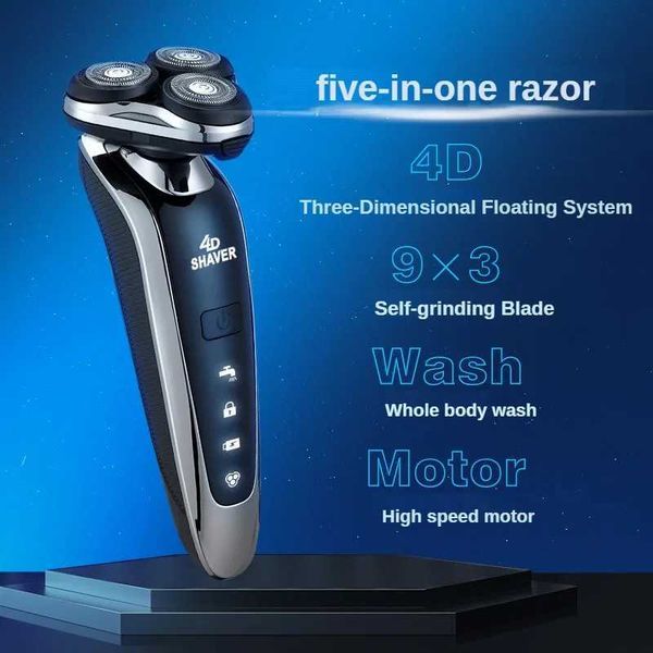Electric Shaver for Men Hair Cutting 3D Floating Washable Type-C USB Rechargeable Shaving Beard Mane Mens Hair ClipperW250117