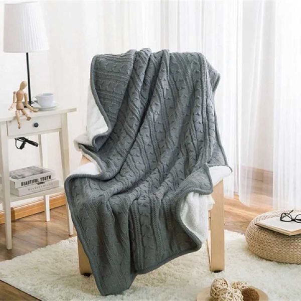 Cozy Cable Knit Throw Blanket Nordic Knitted Thread Blankets for Bed Sofa Cover Bed Home Travel TV Nap BlanketsX240731