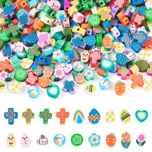 Easter Themes Handmade Polymer Clay Beads