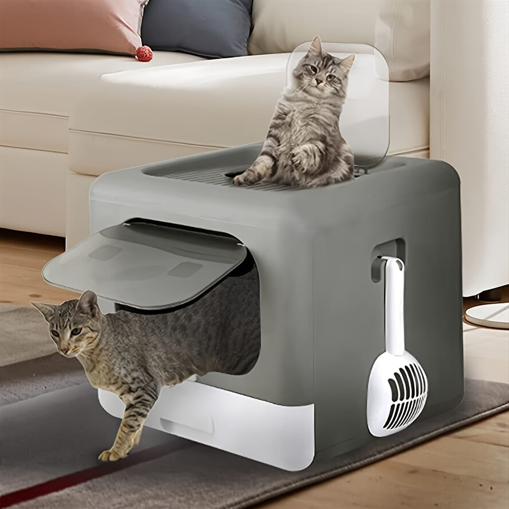 TEMU Large Cat Litter Box Double Door With Fully Pull Out Drawer Kitten Box