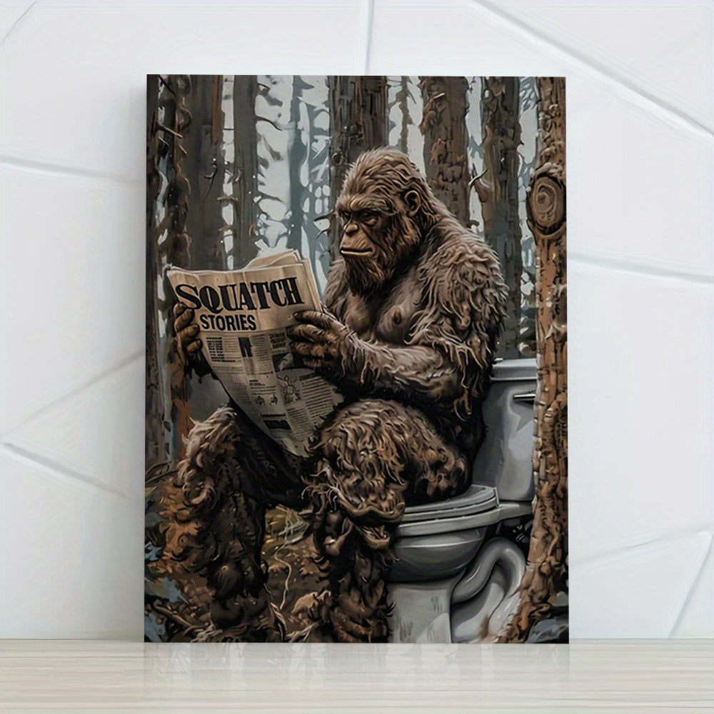 TEMU Funny Sasquatch & Savage Story Canvas Art, 12x16" - Frameless Wall Decor For Home, Office, Cafe, And Bathroom, Room Decor, Room Decor