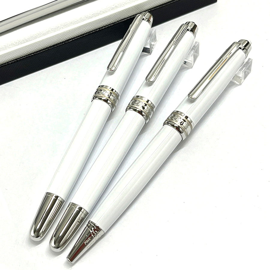Gift Pens 163 White Metal MB Ballpoint Rollerball Fountain Pen Office Stationery With Electroplating Carving And Series Number 230720