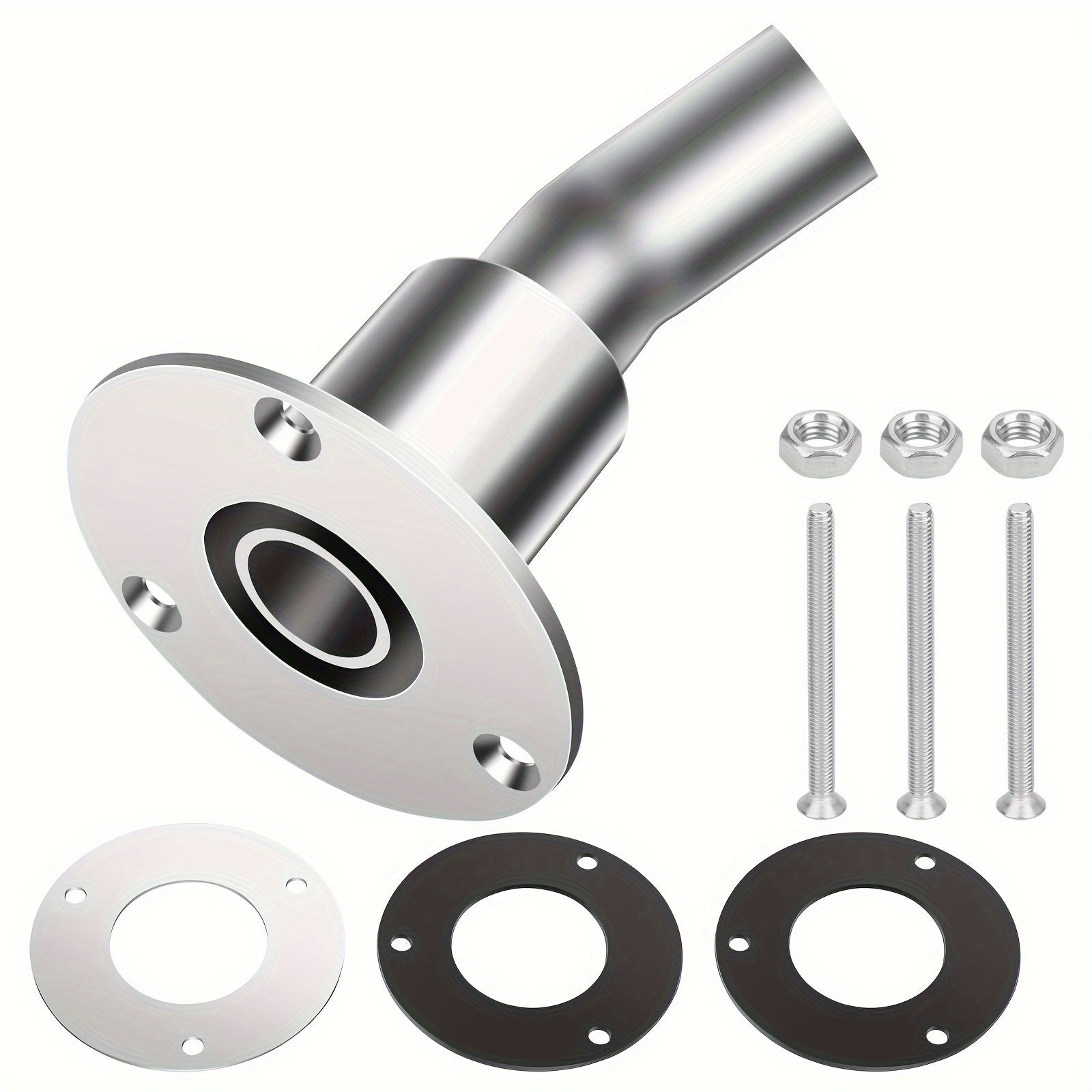 TEMU Straight Thru Hull Exhaust Skins Fitting Kit, 24mm Stainless Steel 316 Material, With Bolts & Nuts, For Parking Heaters