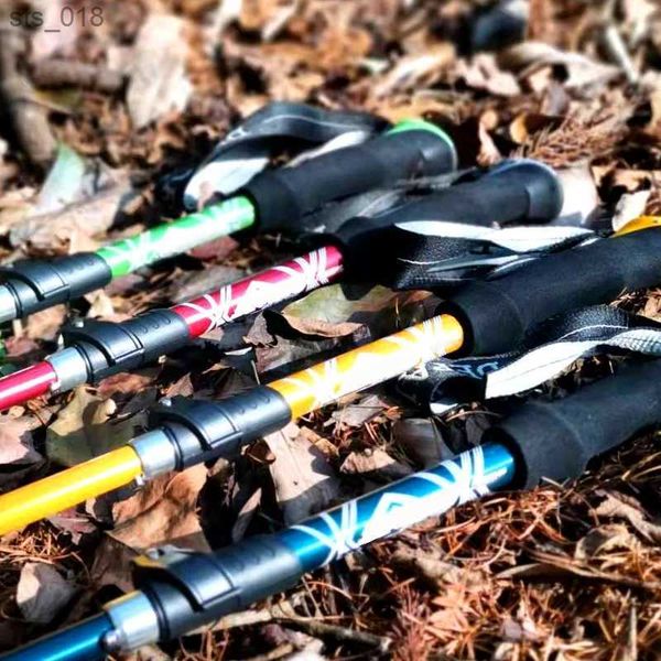Trekking Poles 5 Outdoor Folding Hiking Pole Camping Portable Suitable for Nordic Elderly Telescopes Easy to Put into Bag 1 Piece H241105 S9