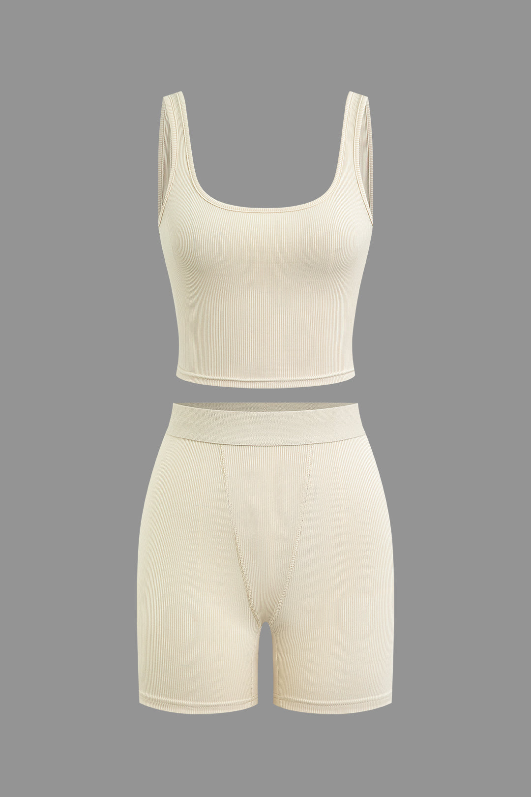 Basic Crop Tank Top And Shorts Sportywear Set