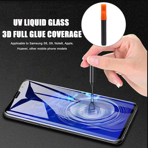 1-5pcs UV Tempered Glass Glue Screen Protector For All Mobile Phone Adhesive Curved Tempered Glue Edge Full Cover Glass Glue