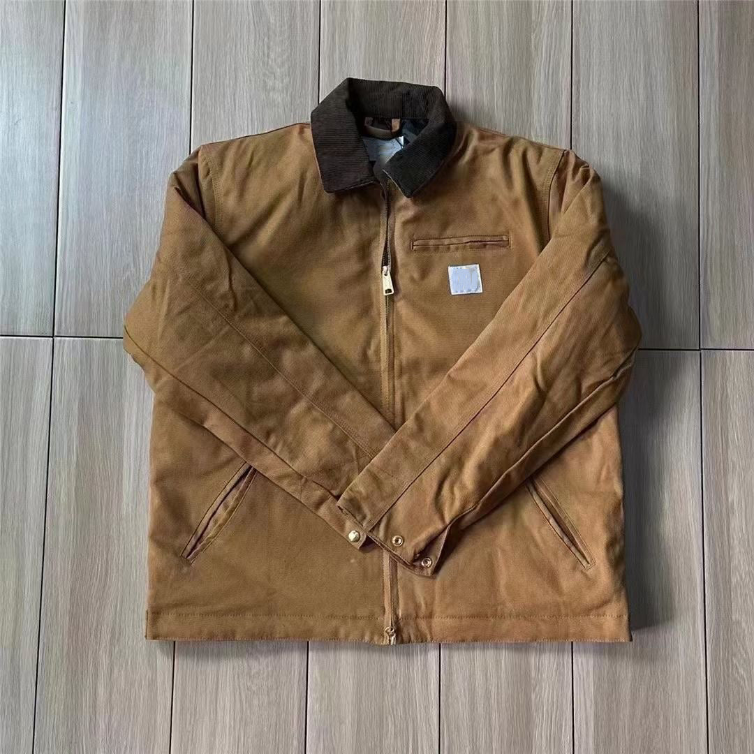 Carharrts Jacket Men&#039;s Jackets Detroit Jacket Mens Washed Polyester Canvas Cargo Jacket Clean Suitable Carhartthoodie Top American Lapel Pocket