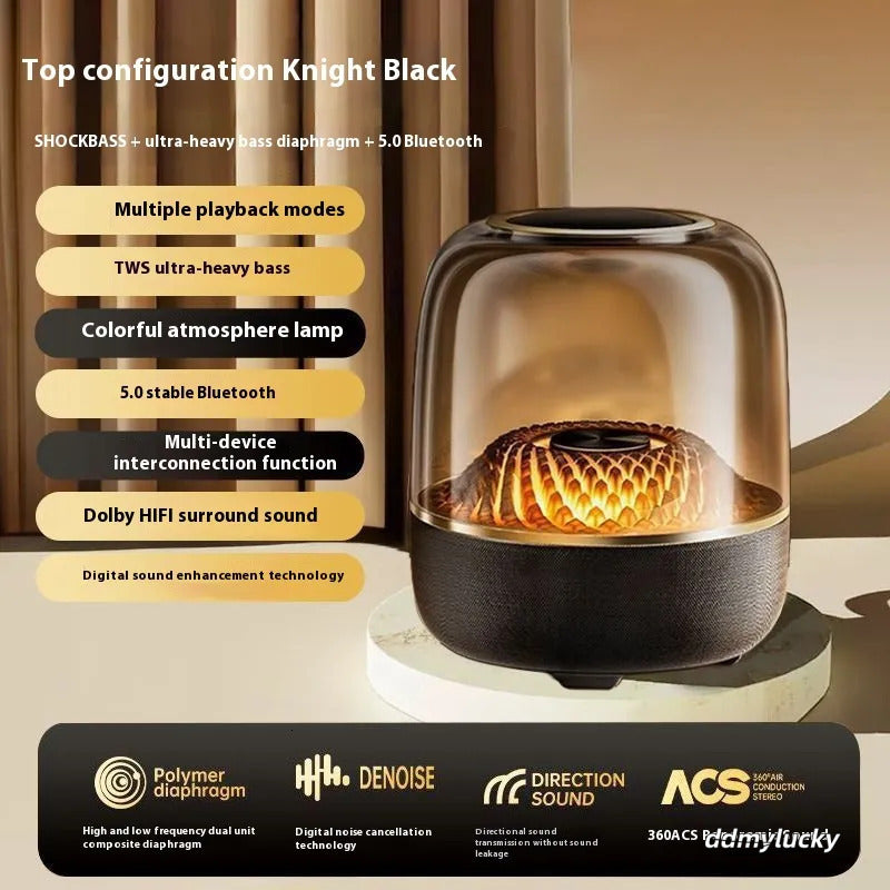 Sound Box Bluetooth Subwoofer Colorful Glass Home High Volume Wireless Computer Audience RGB LED Desktop Portable Speaker Festival New Year Gift ddm