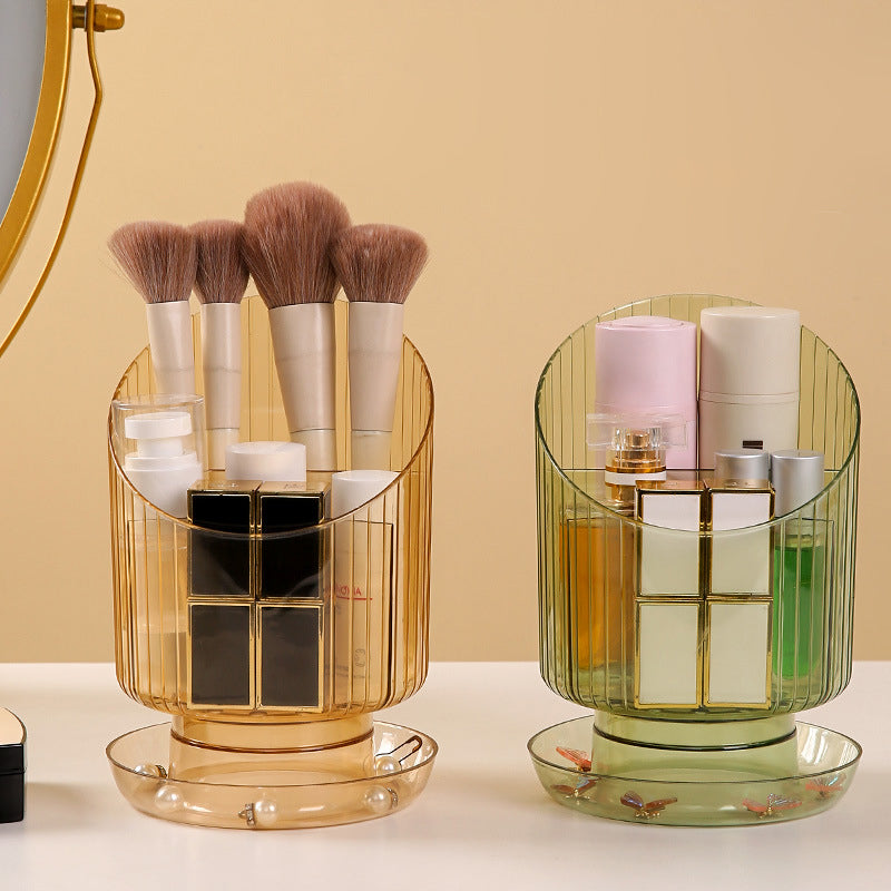 Luxury Rotating Makeup Brush Organizer for Eyeshadow Lipstick Pencil Storage