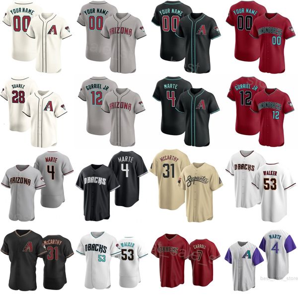 Woman Youth Man Baseball Arizona Jersey 7 Corbin Carroll 28 Eugenio Suarez 12 Lourdes Gurriel Jr. 4 Ketel Marte 53 Christian Walker 31 Jake