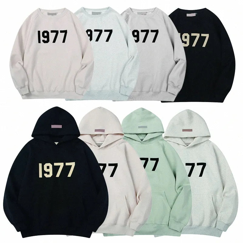 Ess 1977 Designer esen Hoodies Hoody Men esenta Pullover Sweatshirts Oversized Clothing Tops Quality Mens Womens Hooded Jumper Refflective Letter Pr