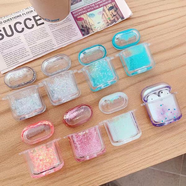 Glitter Liquid Quicksand Airpod Protective Case Headphone Accessories For Airpods 1 and 2 Bluetooth Headphones Wireless earphone285q