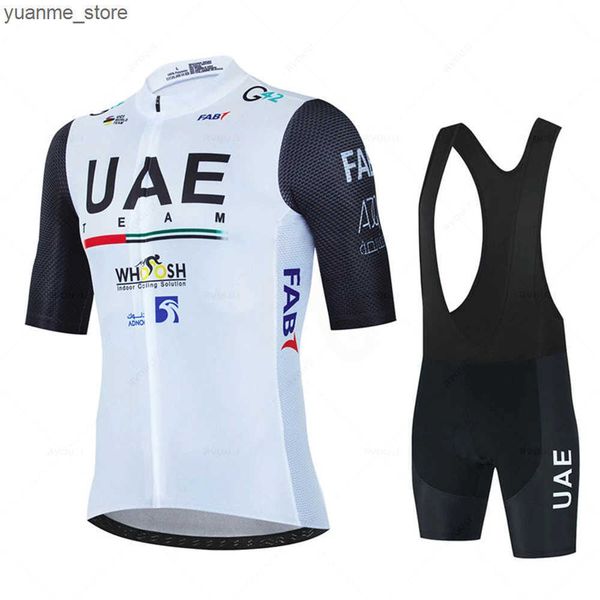 Cycling Jersey Sets 2024 Uae Cycling Jersey Set Uniform Bike Clothing Summer Breathable Bicycle Shirt Ropa Ciclismo Bib Pants Maillot Ciclis