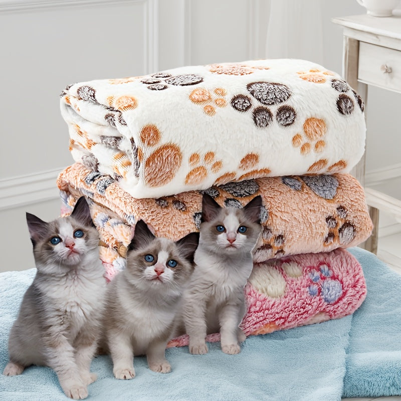 TEMU 3pcs Cozy Coral Fleece Pet Blankets For - Washable, In White, Coffee, Pink - Soft, Warm Sleeping Mats, Small Animals, Xs: 40x60cm, S: 52x76cm,