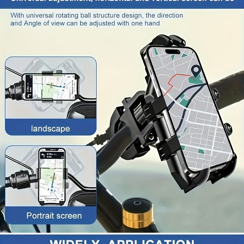 TEMU Motorcycle Mobile Phone Holder-shock Absorption, Anti-theft, Suitable For Electric Bicycles And Scooters