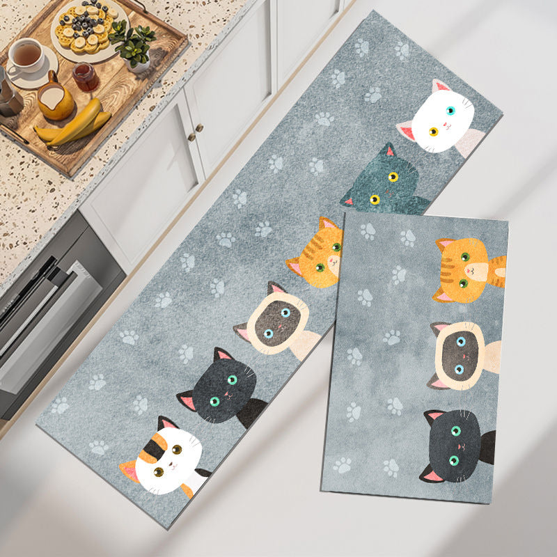 Kitchen Mats Floor Mats Oil and Waterproof Non-slip Dirt-resistant Water-absorbent Entry Door Bathroom Entry Door