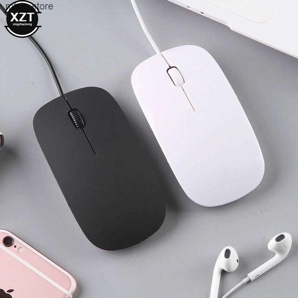 Ultra Thin USB 1000 DPI Mice Mute Button Laptop PC Wired Mouse For MacBook Air Pro Computer Peripherals J241220