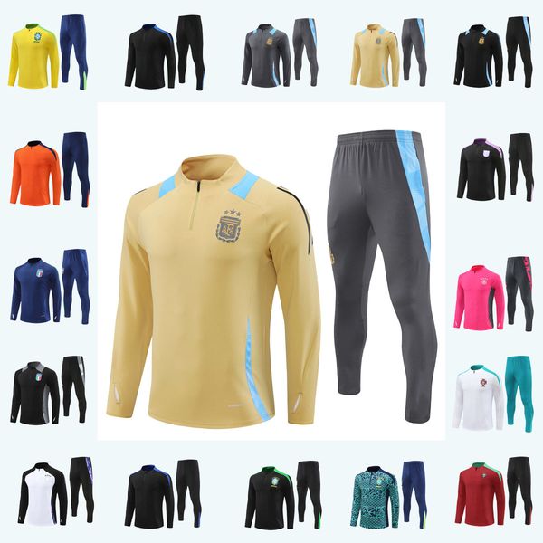 2024 Argentinas tracksuit Men and kids 23 24 25 soccer tracksuit football kit tracksuits Training jogging Survetement Foot chandal