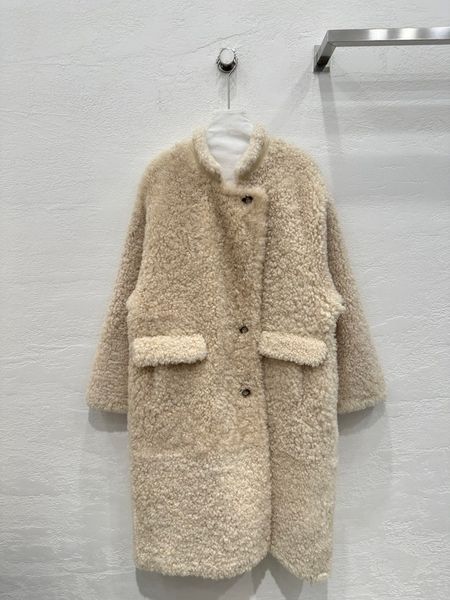 Designer&#039;s new style clothing imported Spanish purebred Merino grain fur one-piece coat