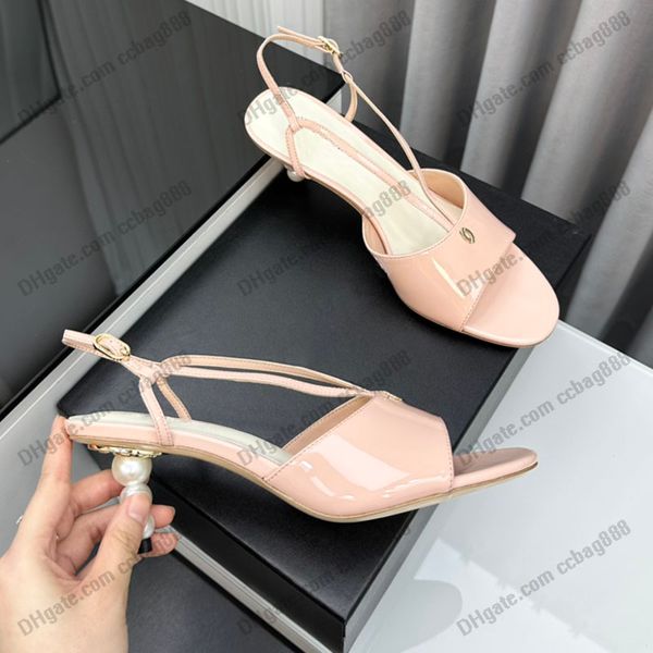 2025 Dress Shoes With Faux Pearl Sandals Ladies Adjustable Ankle Buckle Slides Girls Outdoor Leisure Shoe Mules