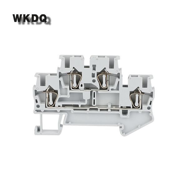 2 Level Wire Connector STTB2.5 50Pcs Spring-cage 2.5mm Double 4-Conductors Electr Cable Termin STTB 2.5 Din Rail Terminal Block
