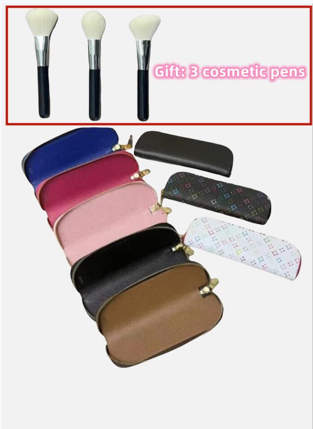 Cosmetic Bags Women Makeup Brush Case Pure Black Small Bag Lipstick Pen Organizer Beauty Tool Storage Box Zipper Long Strip EVA Pouch