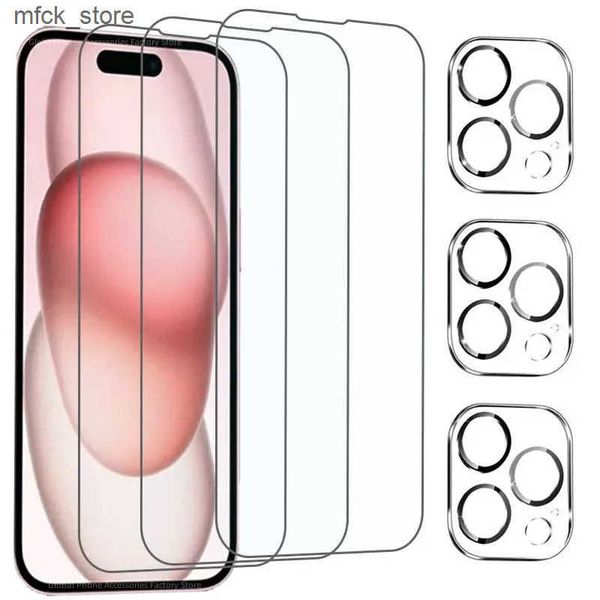 Cell Phone Protectors 6pcs Tempered Glass Camera Lens for 11 12 13 15 Plus Screen Protector on iPhone 14 Pro Max J241202