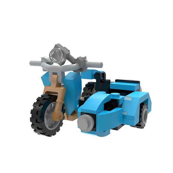 MOC-67636 Azur Magic Sidecar Building Blocks Kit Harry Motor Speed Car Bike Witch Castle Brick Model Kids Puzzle Brain Toys GiftC250211