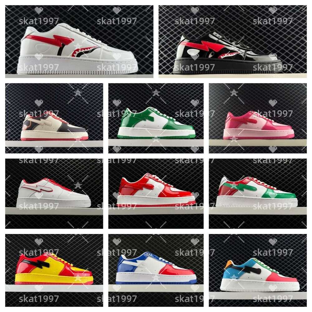 Designer shoes for womens mens trainers Platform Sneakers Sta Low Shark Stases Black Camo Grey Red Suede Patent Leather Camouflage Skateboarding Out