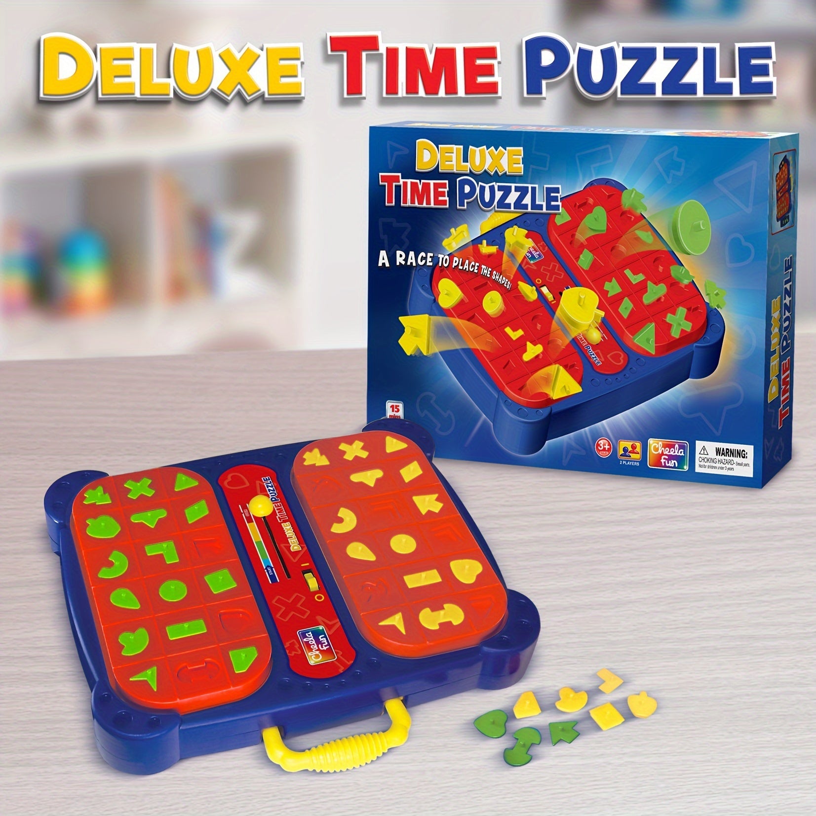 TEMU Shape Pop Up Board Game - Interactive Puzzle Game For 2 Player Kids Ages 3-8+ | Educational Classic Board Game For Family