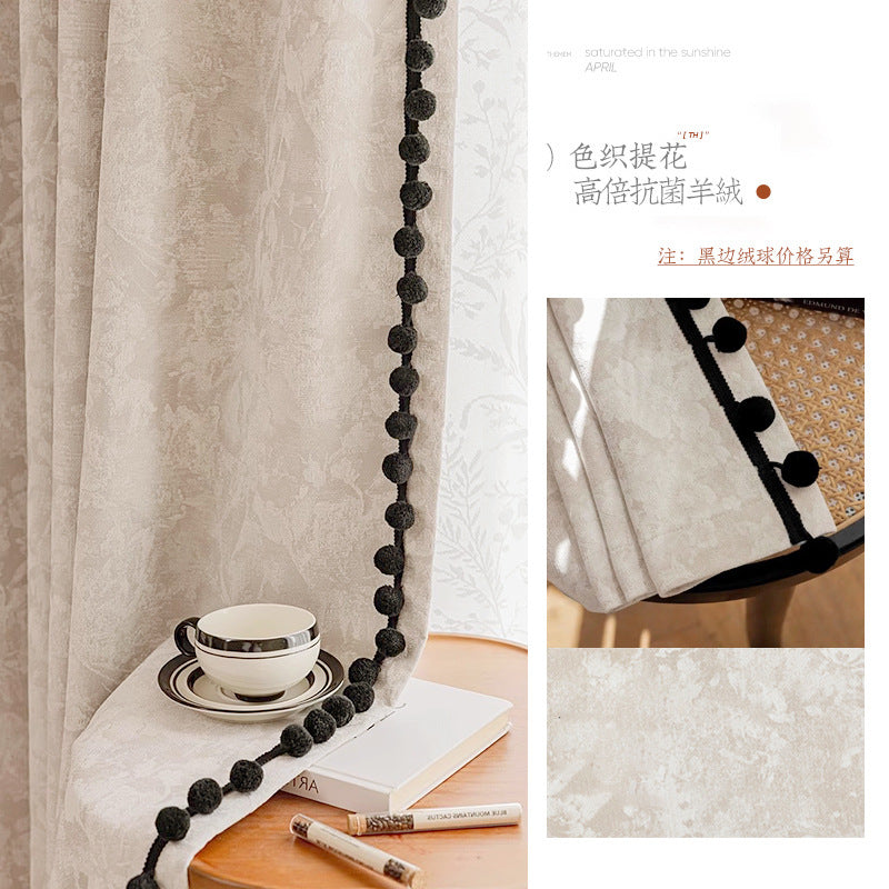 T0383 French retro curtain light luxury chenille jacquard high light-shielding curtains for the whole house can be customized