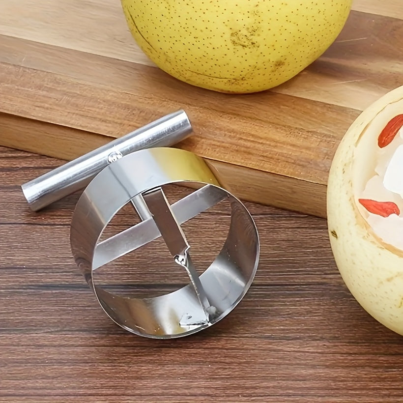 TEMU 1pc Stainless Steel Fruit Core Remover - Multifunctional And Pear Corer, Handle Kitchen Gadget For Fruit Preparation