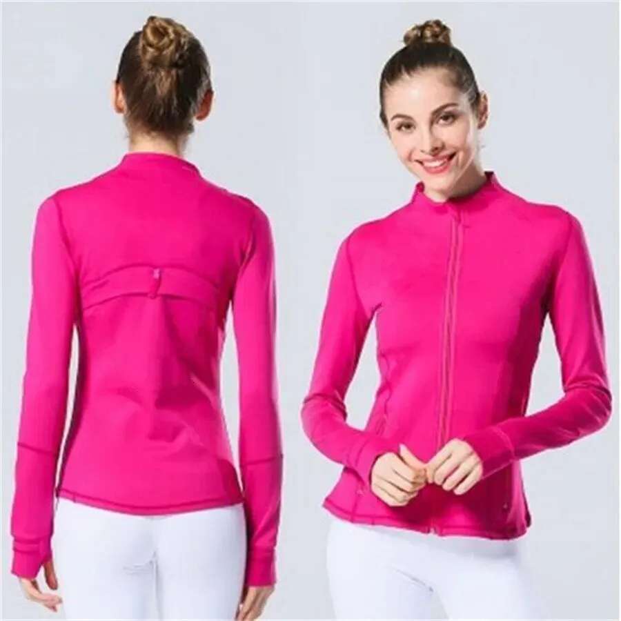 Women&#039;s Yoga long sleeves Jacket Outfit Solid Color Nude Sports Shaping Waist Fitness Jogging For Lady Quick Dry Activewear Zip Up Sweatshirt S