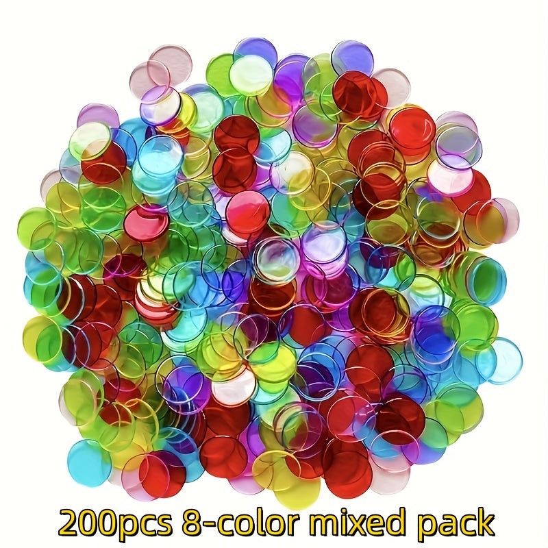 TEMU 100-200 Transparent 8 Counting Plastic Markers Suitable For Family , Sensory Boxes, Counting And Classification, Scientific And Educational