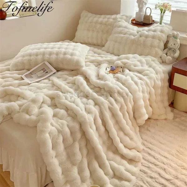 Winter Luxury Imitation Fur Plush Blanket Warm Super Soft Blankets Bed Sofa Cover Fluffy Throw Blanket Bedroom Couch PillowcaseB270712
