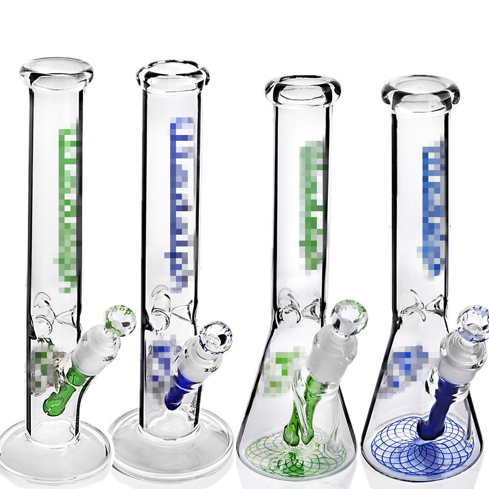 Glass Beaker Bongs Straight Tube Hookahs Downstem Perc Smoking Water Pipe Thick Shisha Bubbler Oil Rig