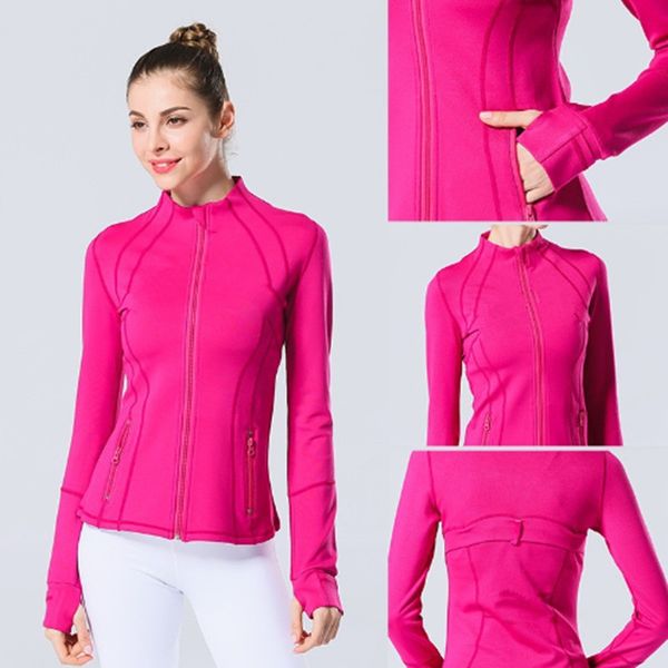 Women&#039;s Yoga Jacket NEW Sport Coat Fitness Jacket Sports Quick Dry Activewear Top Solid Zip Up Sweatshirt Sportwear