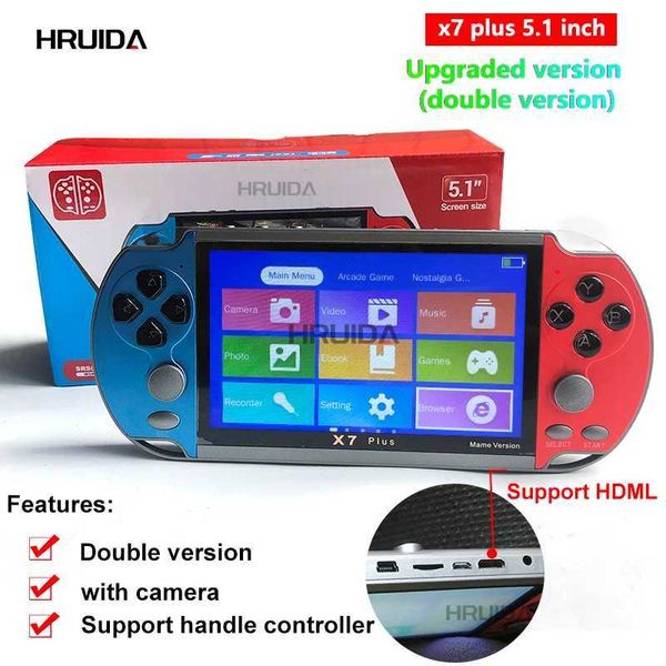 Game machine Portable Retro Video Game 5.1 Inch HD Sn Handheld Mp5 Music Video Game Controller Player Retro consola x12 plus game console Z2