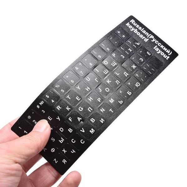 Keyboard Covers Russian standard keyboard sticker layout durable letter black with white letters suitable for laptops z0114