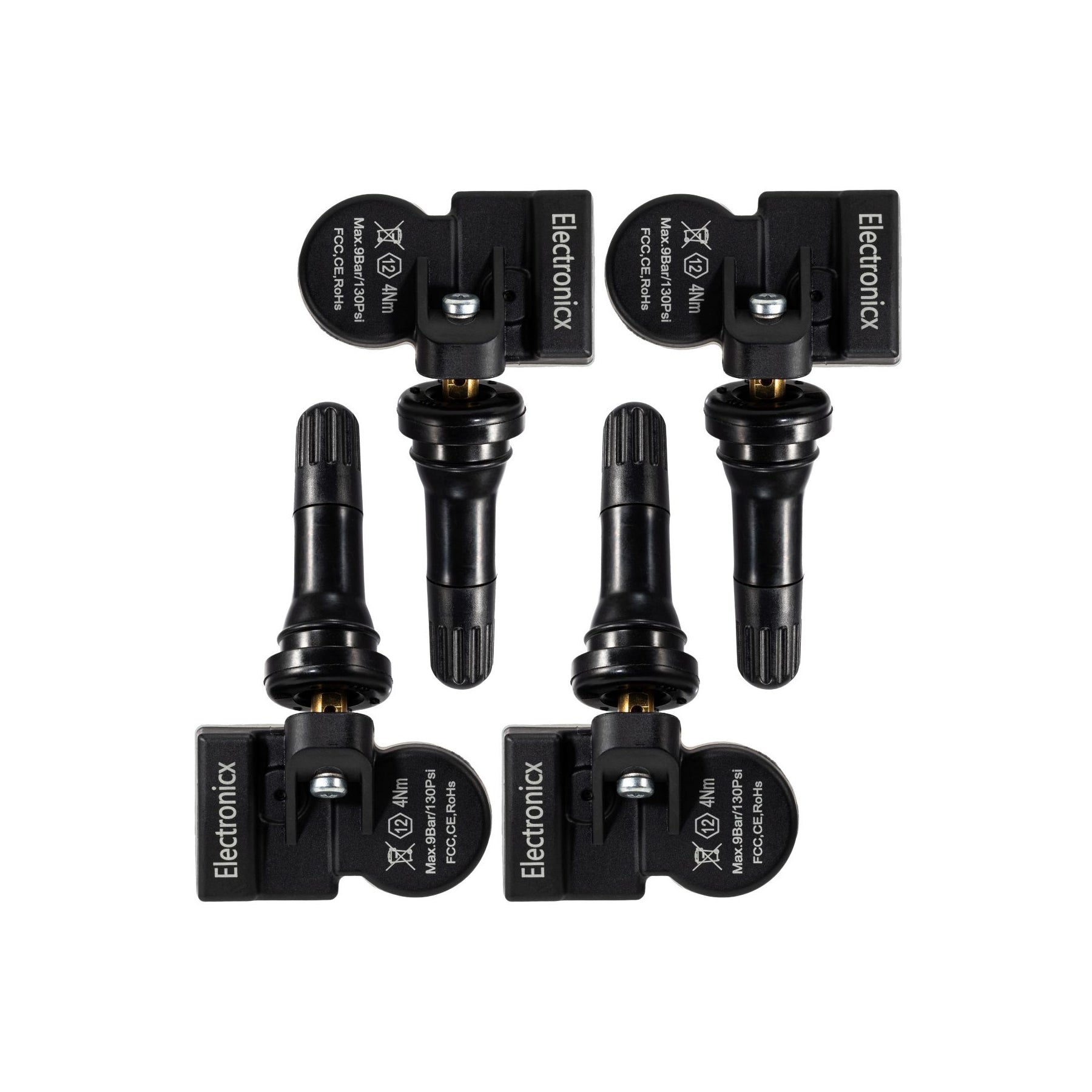 4 Reifendrucksensoren RDKS Sensoren Gummiventil f&uuml;r Abarth 500c 01.2011-12.2019