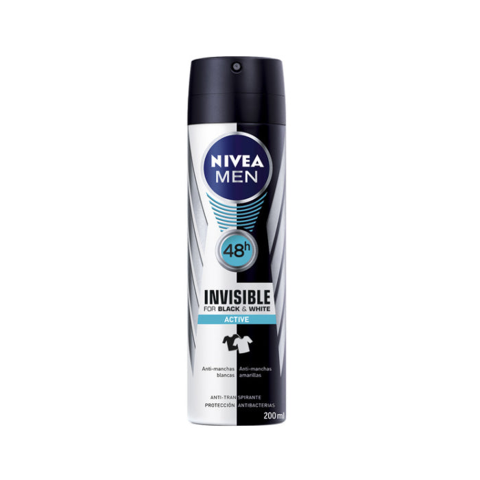 Active Deodorant Spray 200 ml Nivea Osynlig för svartvit man