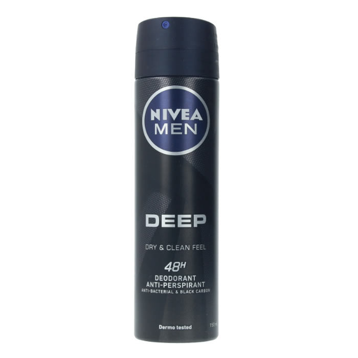Nivea Men's Deep Black Charcoal Deodorant Spray 150ml