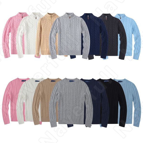 Designers Mens Sweaters Shirts Thick Half Zipper High Neck Womens Warm Pullover Slim Knit Knitted Polos Jumpers Cotton Sweatshirt Warm Twist