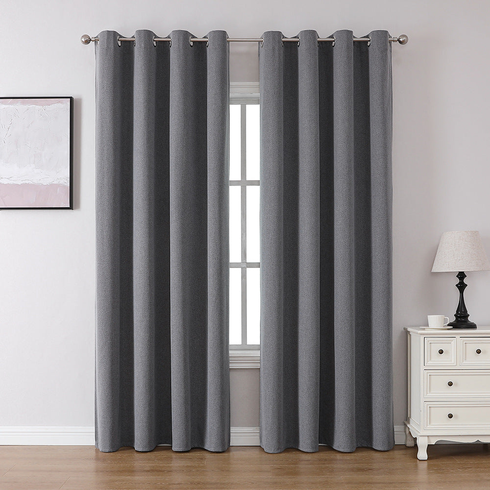 YL-36898 Thickened double-sided linen blackout curtains engineering hotel school sound insulation heat insulation full blackout cotton and linen cur