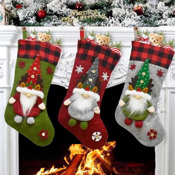 Christmas Decorations Presents Faceless Dolls Stockings Santa Claus Children&#039;s Xmas Gift Bags